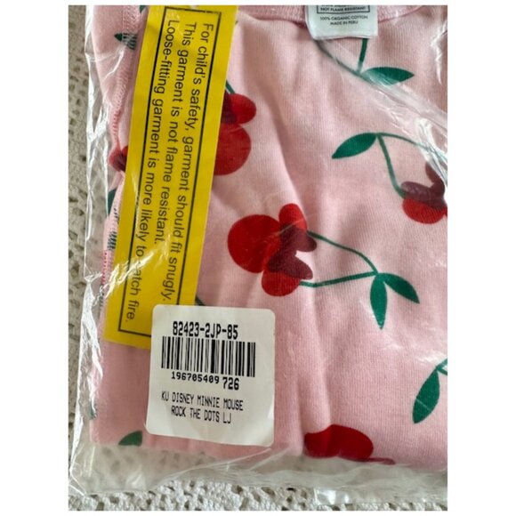 Girls Disney Hanna Andersson Cherry Minnie Mouse Long John Pajama Set New Sealed - Picture 4 of 4